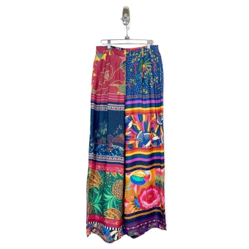 Anthropologie Farm Rio Magdalena Mixed Scarves Wide Leg Pants